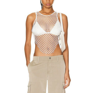 Miaou 'Jinx' White Sheer Top Size S - NWT
